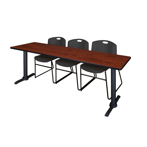 Rectangle Tables > Training Tables > Cain Training Table & Chair Sets, 84 X 24 X 29, Cherry, CAIN, Mfr# MTRCT8424CH44BK